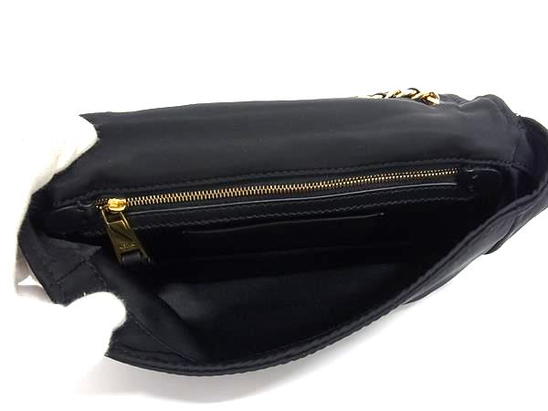 ■極美品■ MOSCHINO モスキーノ ライダース ナイロン チェーン ワンショルダーバッグ レディース ブラック系×ゴールド系 FG9083_7