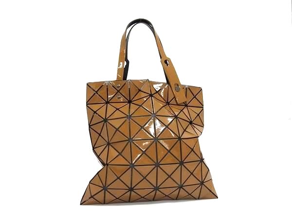 ■極美品■ BAO BAO ISSEY MIYAKE バオバオイッセイミヤケ ルーセント PVC ハンドバッグ トートバッグ ブラウン系 FG9105