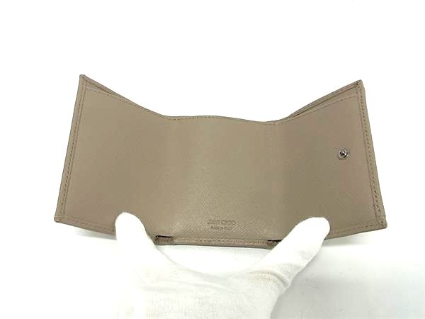 ■新品■未使用■ JIMMY CHOO ジミーチュウ NEMO ネモ レザー 三つ折り 財布 ウォレット 小銭入れ 札入れ グレージュ系 FH2741_3