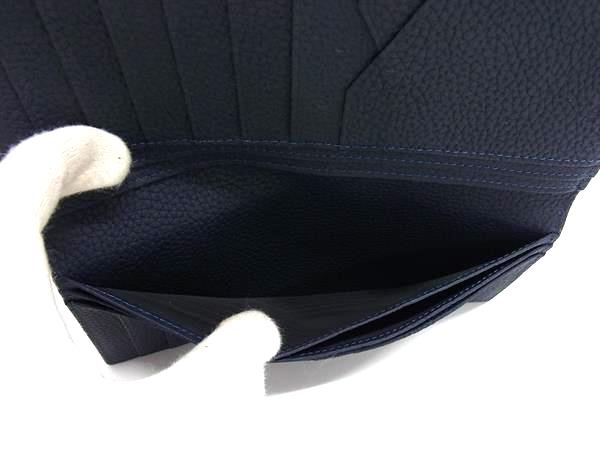 ■極美品■ BONAVENTURA ボナベンチュラ レザー 二つ折り 長財布 ウォレット 札入れ カード入れ ネイビー系 FH7164 □極美品□ BONAVENTURA ボナベンチュラ レザー 二つ折り 長財布