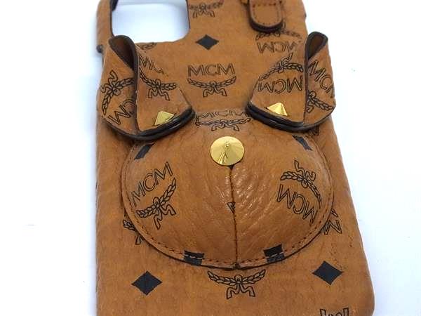 □極美品□ MCM エムシーエム モノグラム ヴィセトス柄 レザー iPhone