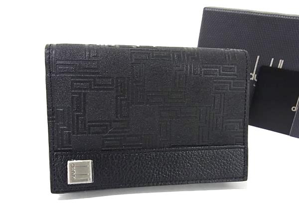 ■極美品■ dunhill ダンヒル ディーエイト PVC×レザー カードケース カード入れ 名刺入れ パスケース メンズ ブラック系 FH9073