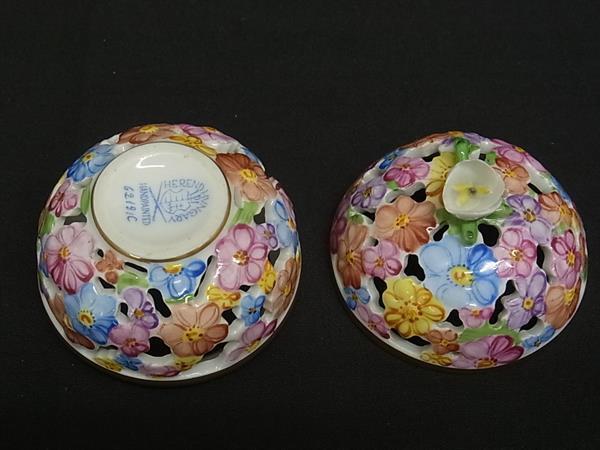 Herend - ■極美品■ HEREND ヘレンド ファンタジー フラワー 透かしボンボン入れ 小物入れ マルチカラー FI5784 □極美品□ HEREND ヘレンド ファンタジー フラワー 透かし