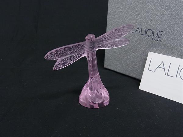 ■新品■未使用■ LALIQUE ラリック トンボ オブジェ 置物 インテリア クリアピンク系 FI5827