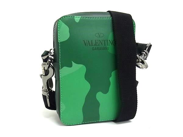■新品同様■ VALENTINO GARAVANI ヴァレンティノ ガラヴァーニ レザー クロスボディ ショルダーバッグ 斜め掛け グリーン系 FI5875