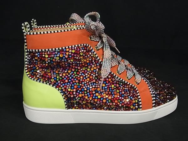 極美品　Christian Louboutin オレンジ スタッズ ボディバッグ Funky - クロスボディバッグ - カーフレザー - ブラック - Christian