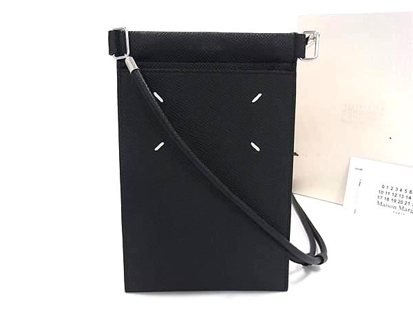 Maison Margiela ブラックレザーショルダーバッグ