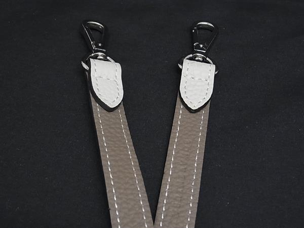 ■極美品■ BONAVENTURA ボナベンチュラ レザー ショルダーストラップ スマホショルダー レディース ホワイト系×ブラウン系 FI9369_2
