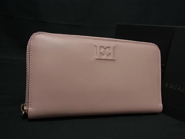 ■新品■未使用■ ESCADA エスカーダ レザー ラウンドファスナー 長財布 ウォレット レディース ライトピンク系 FJ0287