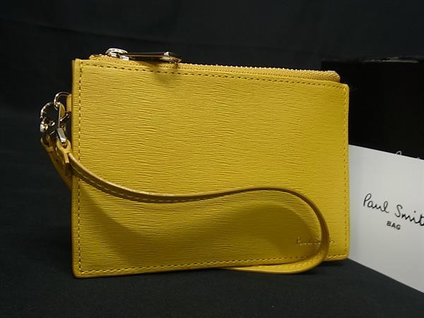 ■新品■未使用■ Paul Smith ポールスミス レザー フラグメントケース ケース レディース イエロー系 FJ2976