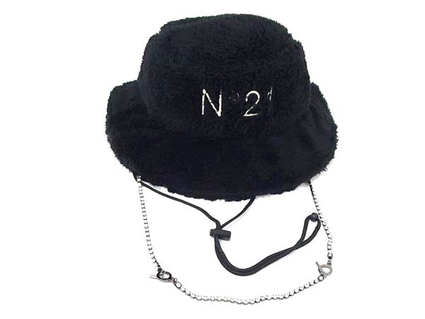 ■美品■ NEWERA ニューエラ ヌメロヴェントゥーノ コラボ ポリエステル100％ バケットハット 帽子 レディース ブラック系 FJ3003