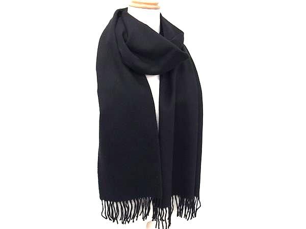 ■新品■未使用■ Johnstons of Elgin ジョンストンズ オブ エルガン カシミヤ フリンジ マフラー ストール ブラック系 FJ5139