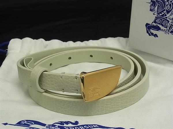 ■新品■未使用■ BURBERRY バーバリー レザー ベルト 表記サイズ M レディース アイボリー系 FJ5692