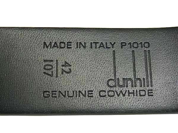■新品同様■ dunhill ダンヒル レザー シルバー金具 ベルト 表記サイズ 42/107 レディース メンズ ブラック系×シルバー系 FJ5710 □新品同様□ dunhill ダンヒル レザー シルバー金具 ベルト 表記