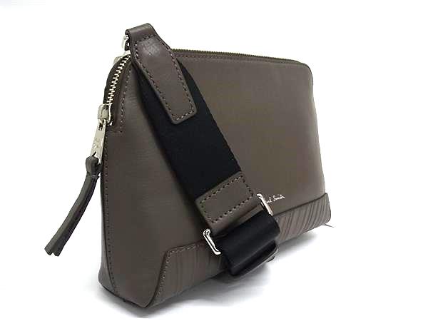 ■新品同様■ Paul Smith ポールスミス レザー 2WAY ショルダーバッグ クラッチ 斜め掛け レディース メンズ ブラウン系 FJ6157_1