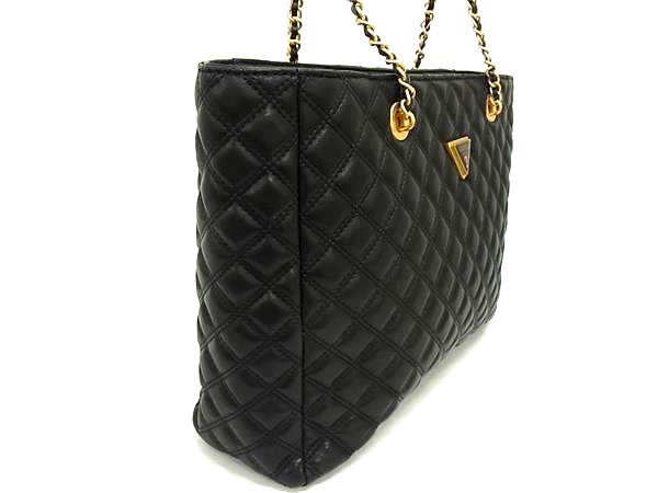 ■新品■未使用■ GUESS ゲス giully レザー トートバッグ ショルダーバッグ 肩掛けかばん レディース ブラック系 FJ7592