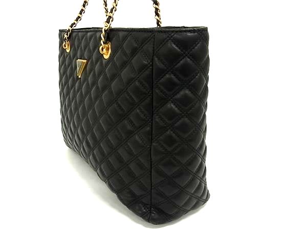 ■新品■未使用■ GUESS ゲス giully レザー トートバッグ ショルダーバッグ 肩掛けかばん レディース ブラック系 FJ7592