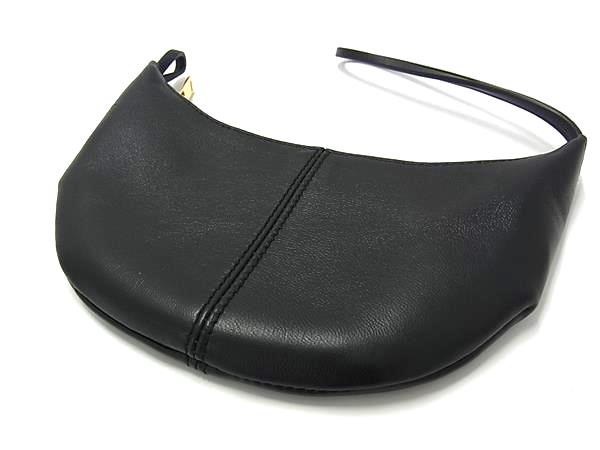 ■新品■未使用■ JIL SANDER ジルサンダー MOON POUCH レザー クラッチバッグ セカンドバッグ ミニバッグ ポーチ ブラック系 FJ8239_1