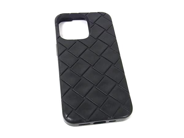 BOTTEGA VENETA ボッテガヴェネタ イントレチャート ラバー iPhone15Pro 対応 スマホケース メンズ レディース ブラック系 FJ9106