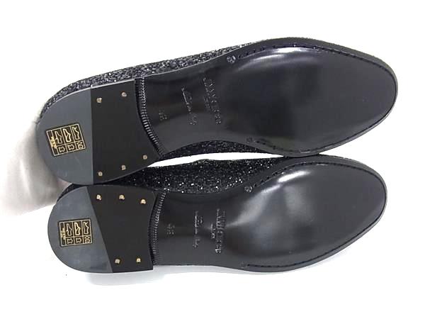 ■極美品■ JIMMY CHOO ジミーチュウ グリッター ドレスシューズ スリッポン サイズ 42(約27cm) 靴 メンズ ブラック系 FK6594_3