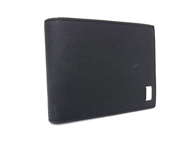 ■新品同様■ dunhill ダンヒル サイドカー レザー 二つ折り 財布 ウォレット 小銭入れ 札入れ カード入れ メンズ ブラック系 FK8910