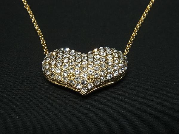 ■新品同様■ SWAROVSKI スワロフスキー ラインストーン ハート ネックレス ペンダント アクセサリー レディース ゴールド系 FL4544_1
