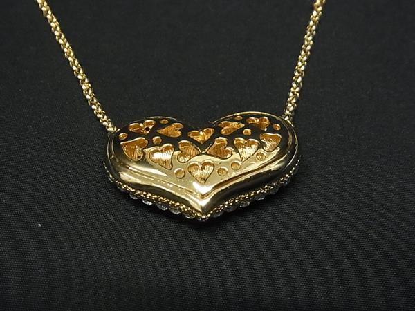 ■新品同様■ SWAROVSKI スワロフスキー ラインストーン ハート ネックレス ペンダント アクセサリー レディース ゴールド系 FL4544_2