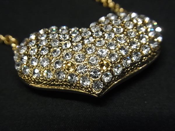 ■新品同様■ SWAROVSKI スワロフスキー ラインストーン ハート ネックレス ペンダント アクセサリー レディース ゴールド系 FL4544_4