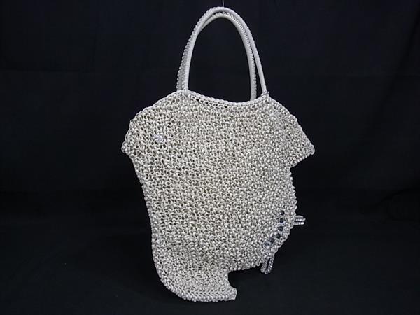 程度良好★ANTEPRIMA/アンテプリマ ミニ トートバッグ シルバーラメ/黒系■リボン おすすめミニバッグ！サイズ比較も ｜公式アンテプリマ オンライン