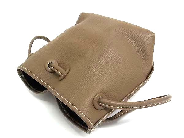 □新品同様□ VASIC ヴァジック ボンド レザー 巾着型 ハンドバッグ