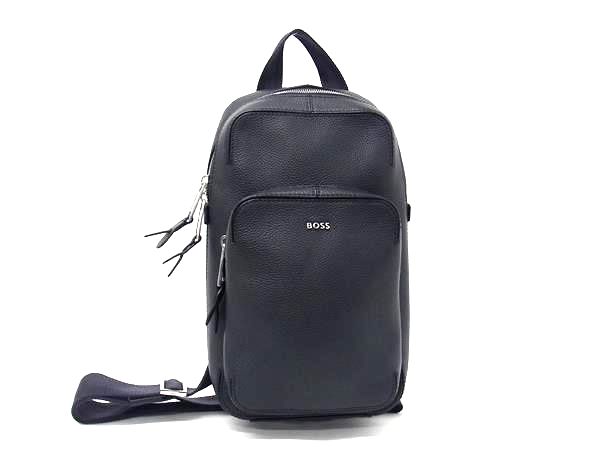 □極美品□ HUGO BOSS ヒューゴボス レザー ショルダーバッグ