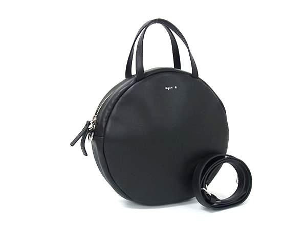 美品】agnes b.ブラック ハンドバッグ 美品☆ agnes b