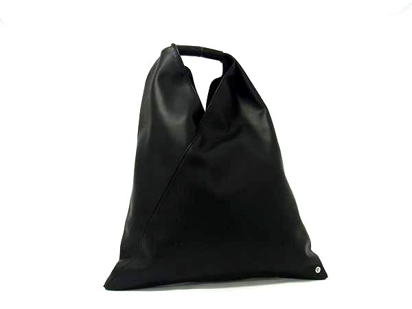 ■新品同様■ MM6 Maison エムエムシックス メゾン マルジェラ ジャパニーズ レザー ワンハンドル ハンドバッグ ブラック系 FL6087