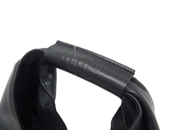 ■新品同様■ MM6 Maison エムエムシックス メゾン マルジェラ ジャパニーズ レザー ワンハンドル ハンドバッグ ブラック系 FL6087_1