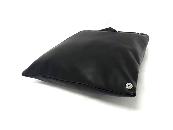 ■新品同様■ MM6 Maison エムエムシックス メゾン マルジェラ ジャパニーズ レザー ワンハンドル ハンドバッグ ブラック系 FL6087_3