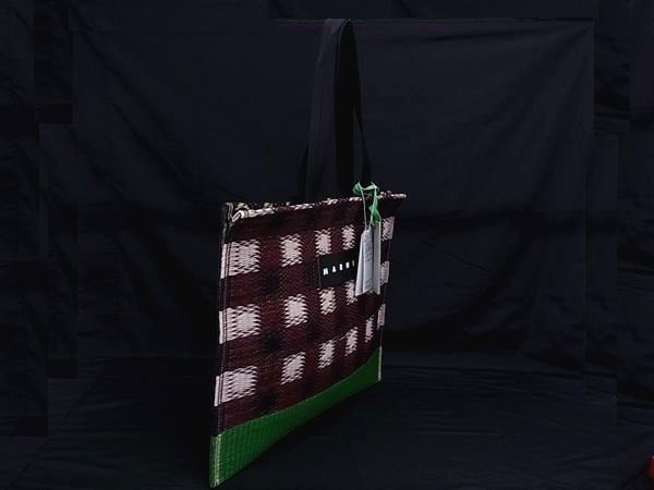 ■新品■未使用■ MARNI マルニ フラワーカフェ タタミトート PVC ハンドバッグ トートバッグ ブラウン系×マルチカラー FL6179_1
