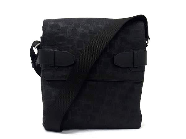 【極美品】ダンヒル ディーエイト クロスボディバッグ ショルダー ブラックPVC □新品同様□ dunhill ダンヒル ディーエイト PVC×レザー クロス