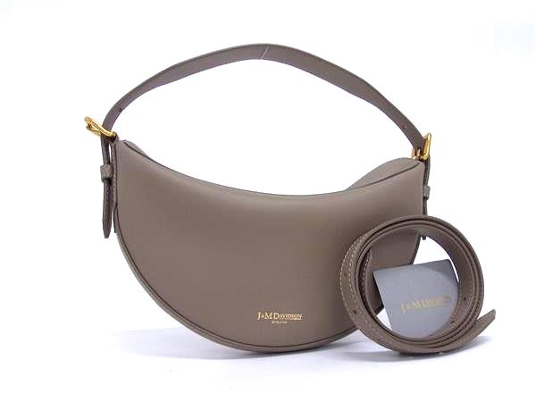 ■極美品■ J＆M DAVIDSON ジェイアンドエムデヴィッドソン レザー ワンハンドル ハンドバッグ ショルダー 肩掛け グレージュ系 FL6282