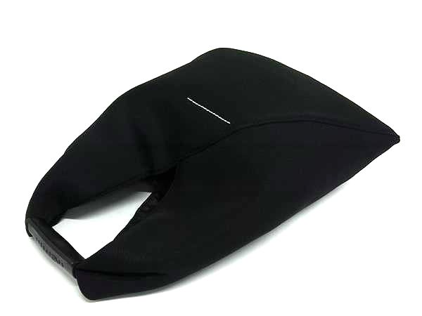 ■新品同様■ MM6 Maison エムエムシックス メゾン マルジェラ ポリエステル×レザー ワンハンドル ハンドバッグ ブラック系 FL6360_2