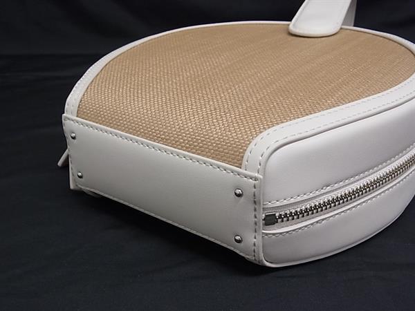 ■新品■未使用■ VASIC ヴァジック ラフィア×レザーワンハンドル ハンドバッグ レディース アイボリー系×ブラウン系 FL6511 □新品□未使用□ VASIC ヴァジック ラフィア×レザーワンハンドル