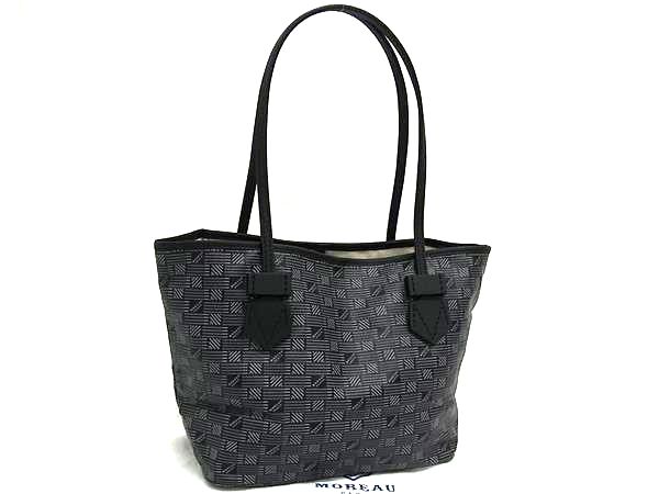 ■新品同様■ MOREAU PARIS モローパリサントロペ  PVC ショルダーバッグ トート 肩掛け レディース ブラック系×グレー系 FL6583