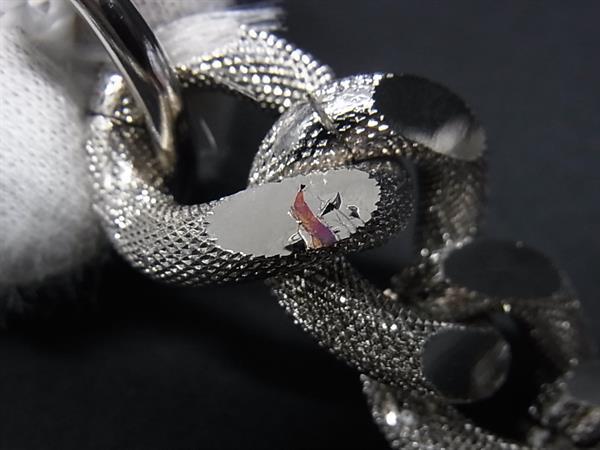 ■極美品■ b.b.simon ビービーサイモン シュプリームコラボ レザー カラーストーン ベルト シルバー系×ホワイト系 FL9458