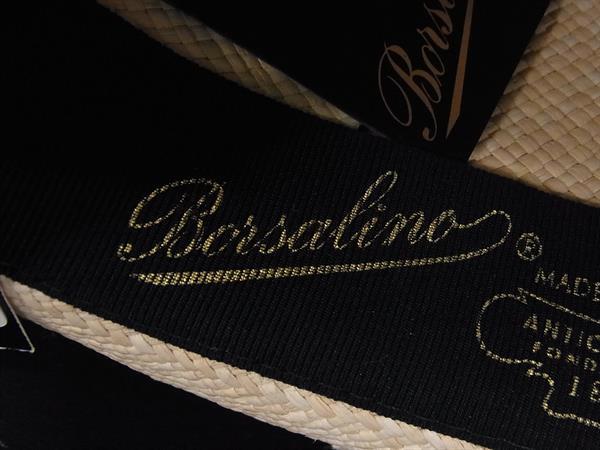 ■新品同様■ BORSALINO ボルサリーノ 天然草100％ 麦わら帽子 ストローハット 帽子 サイズ 58 ライトベージュ系×ブルー系 FL9514_7