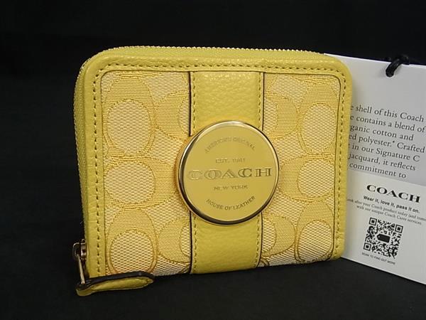 ■新品■未使用■ COACH コーチ C8323 シグネチャー キャンバス×レザー 二つ折り 財布 ウォレット レディース イエロー系 FM0393 8,535円