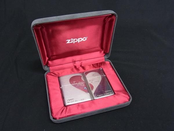 ■美品■ ZIPPO ジッポー 2004年製 ペアハートセット you are my destiny 高級ライター オイルライター 2点セット シルバー系 FM2855