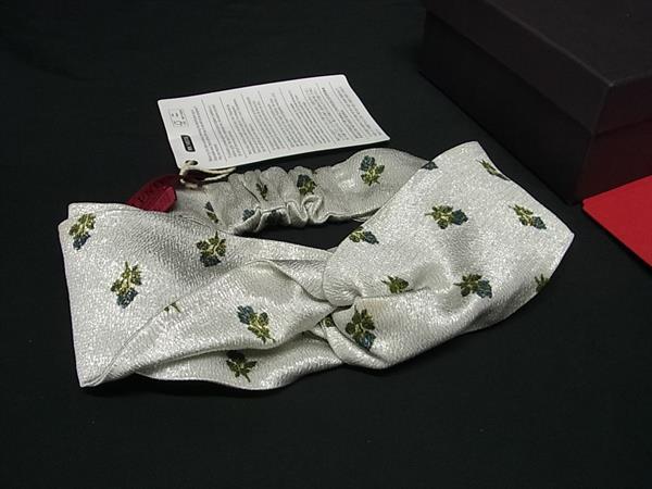 ■極美品■ VALENTINO GARAVANI ヴァレンティノ ガラヴァーニ アセテート等 フラワー 花 ヘアバンド ターバン グリーン系 FM2912