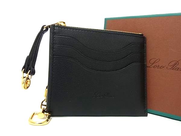 ■新品同様■ Loro Piana ロロピアーナ エクストラ レザー フラグメントケース カードケース ケース ブラック系 FM3100