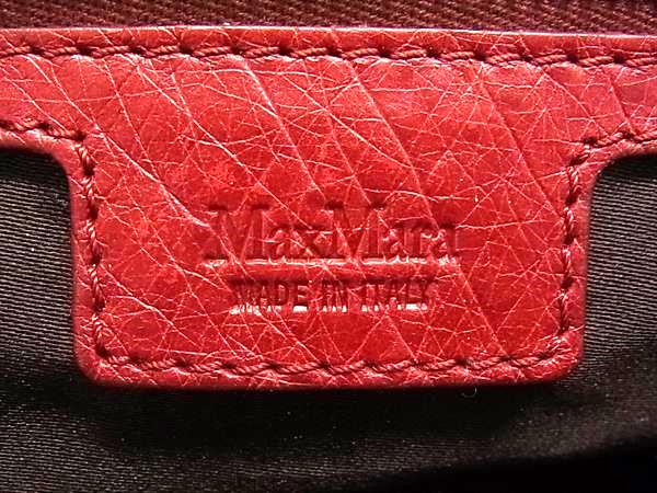 ■極上■本物■極美品■ Max Mara マックスマーラ オーストリッチ 2WAY ワンハンドル ハンドバッグ ショルダー 肩掛け レッド系 FM3872 □極上□本物□極美品□ Max Mara マックスマーラ オーストリッチ 2WAY