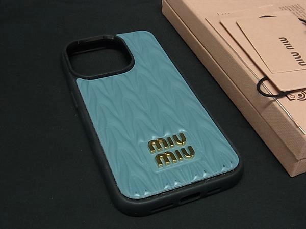 MIU MIU iPhone14pro ケース 水色 MIU MIU iPhone14pro ケース 水色 【公式通販】 miumiu マテラッセ
