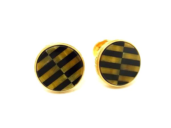 ■極美品■ MONT BLANC モンブラン マイスターシュテュック カフスボタン カフリンクス アクセサリー ゴールド系×ブラック系 FM4280